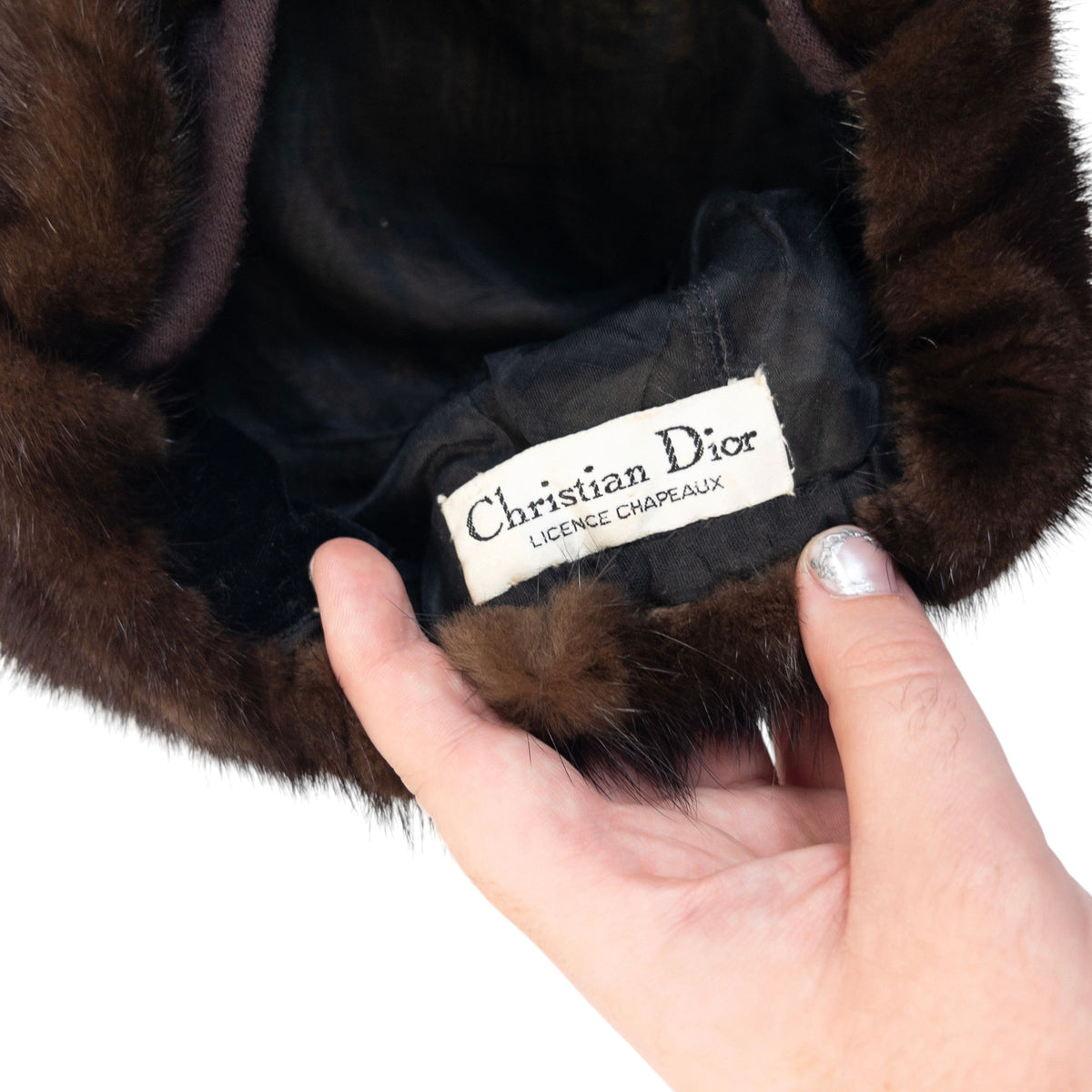 Vintage 90s Dior Fur Hat in brown, photo 4