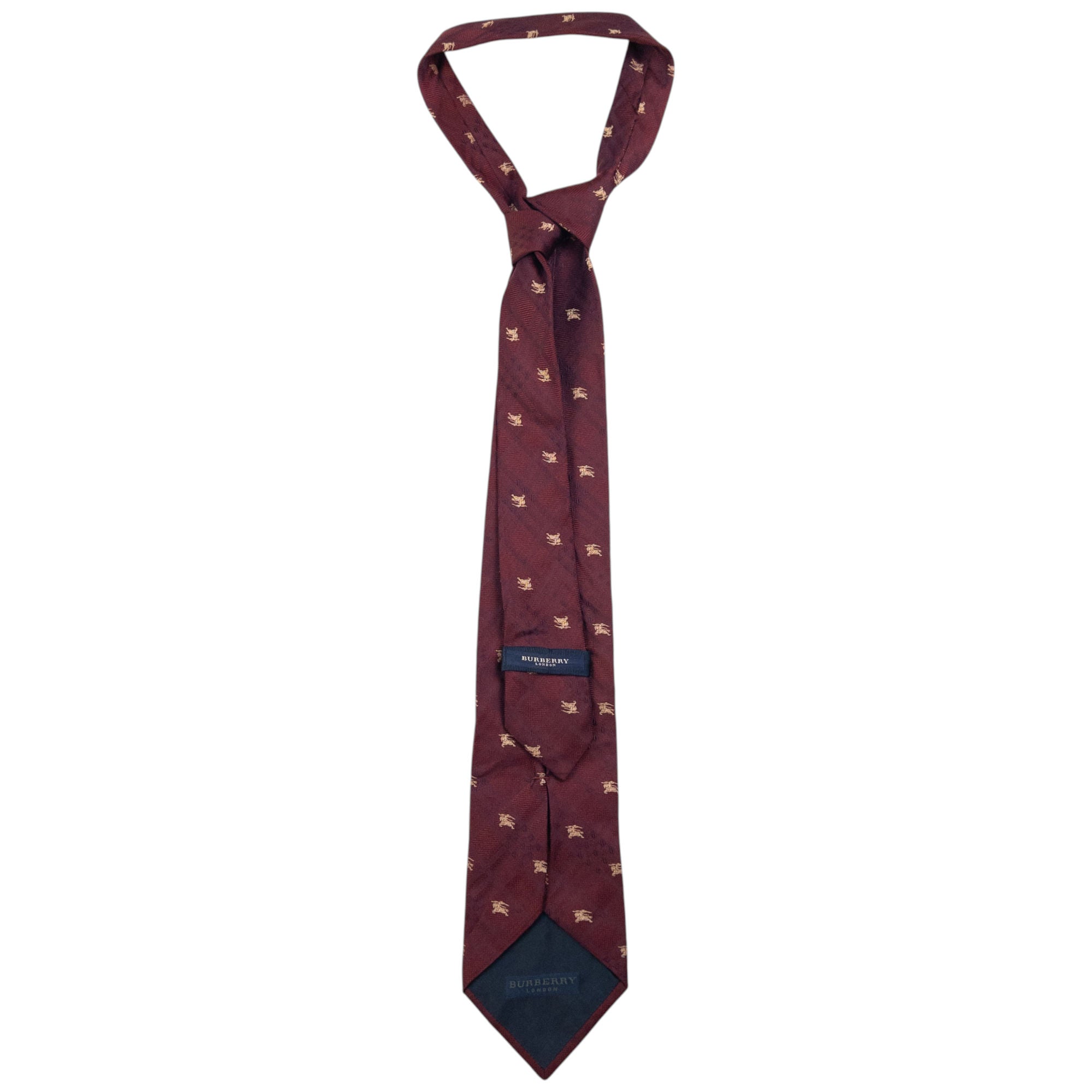 Vintage Burberry Nova Check Monogram Silk Tie
