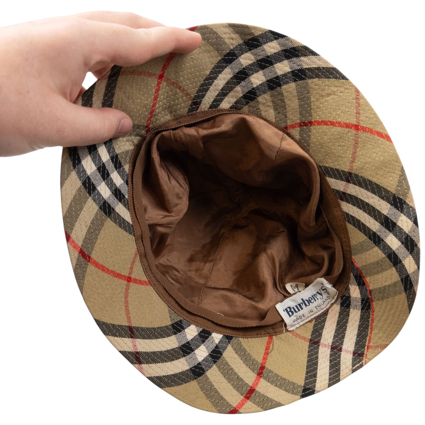 Vintage 80s Burberry Nova Check Bucket Hat Size M