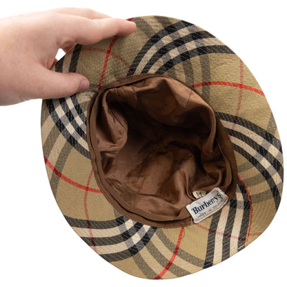 Vintage 80s Burberry Nova Check Bucket Hat Size M