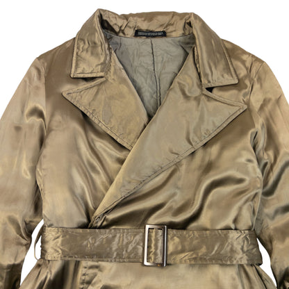 Vintage 2000s Yohji Yamamoto NOIR Belt Waist Satin Trench Jacket Womens Size S