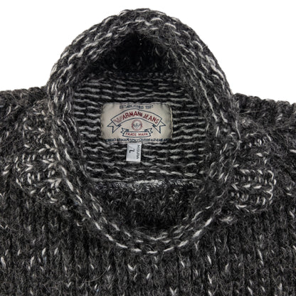 Vintage Armani Jeans Knitted Wool Turtleneck Jumper Size M