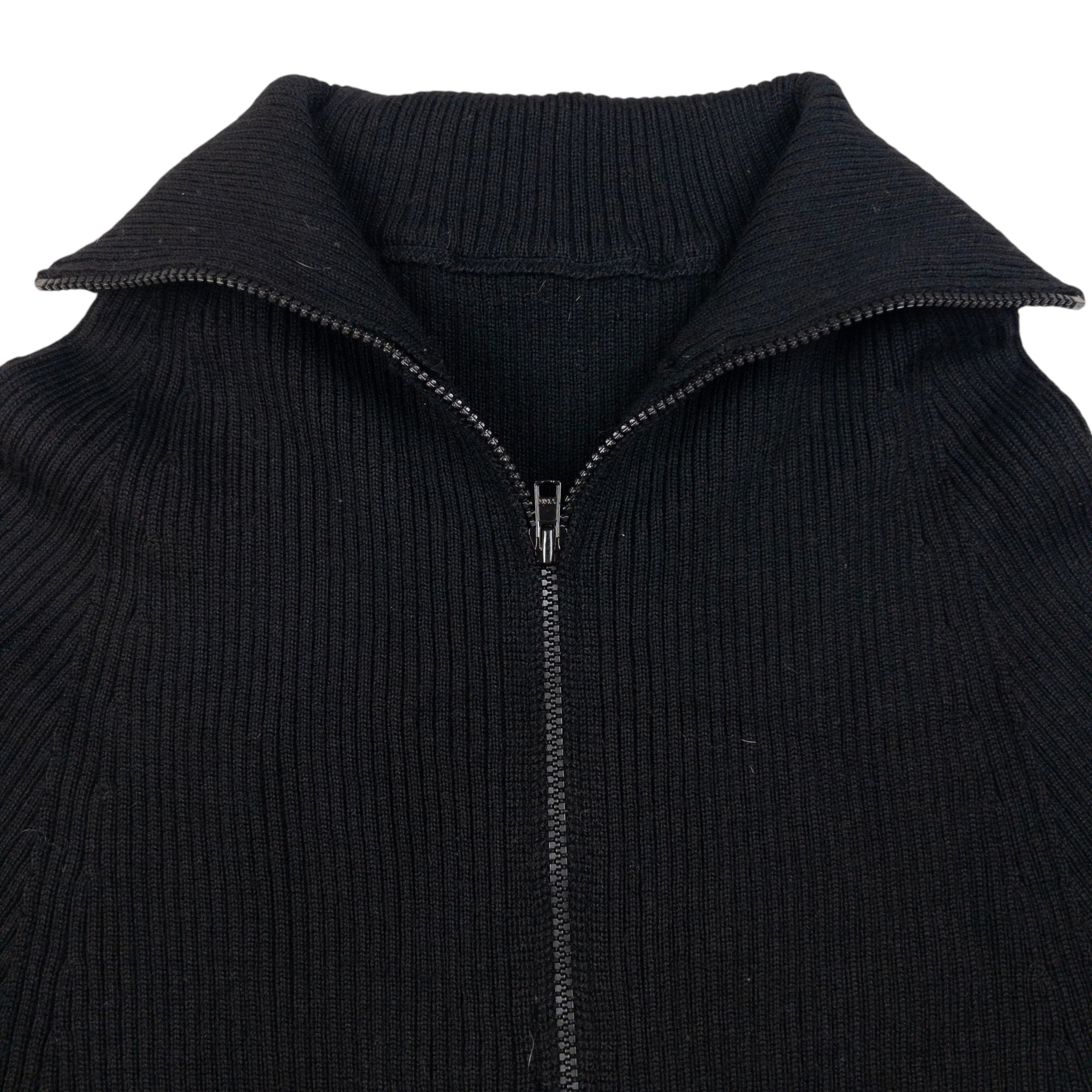 Vintage Yohji Yamamoto Zip Up Ribbed Wool Jumper Womens Size S