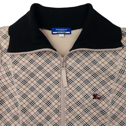 Vintage Burberry Blue Label Nova Check Zip Up Sweatshirt Womens Size S