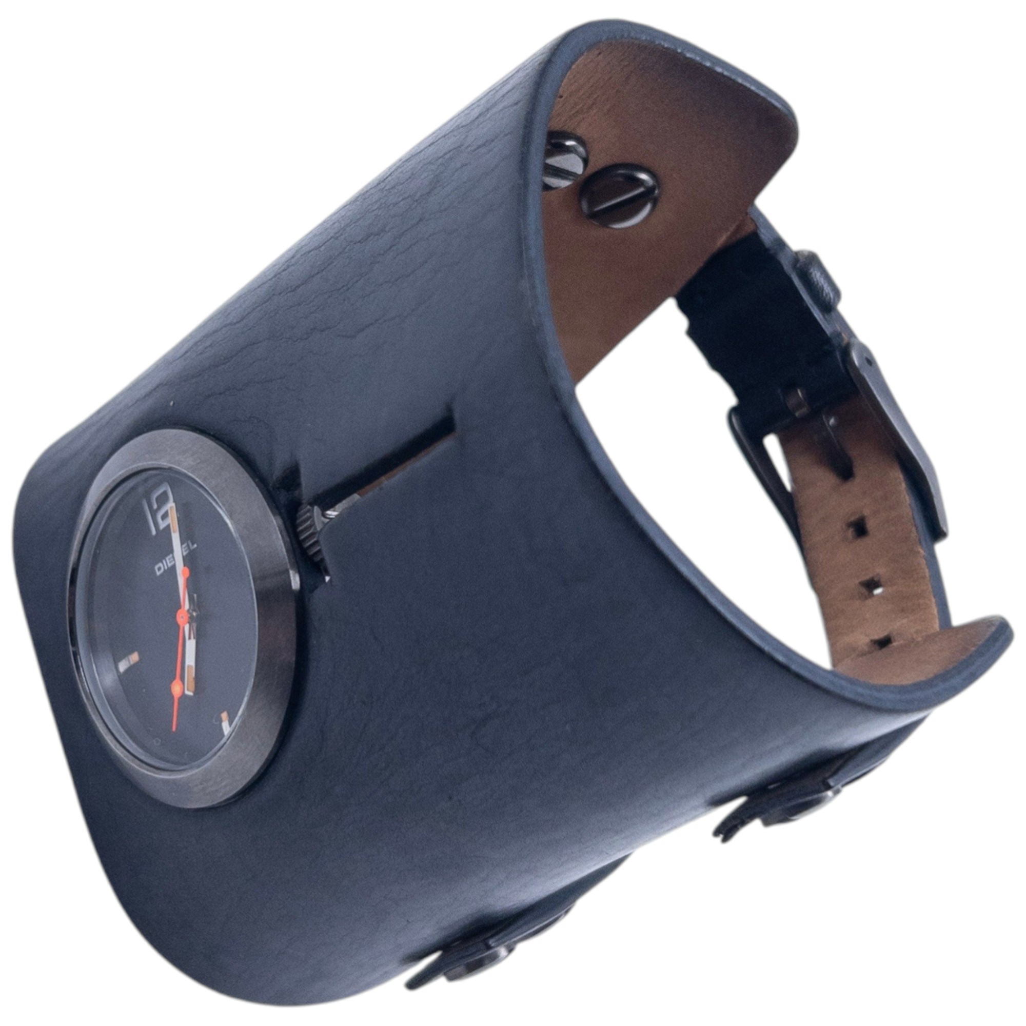 Vintage 2000s Diesel Double Buckle Leather Cuff Watch