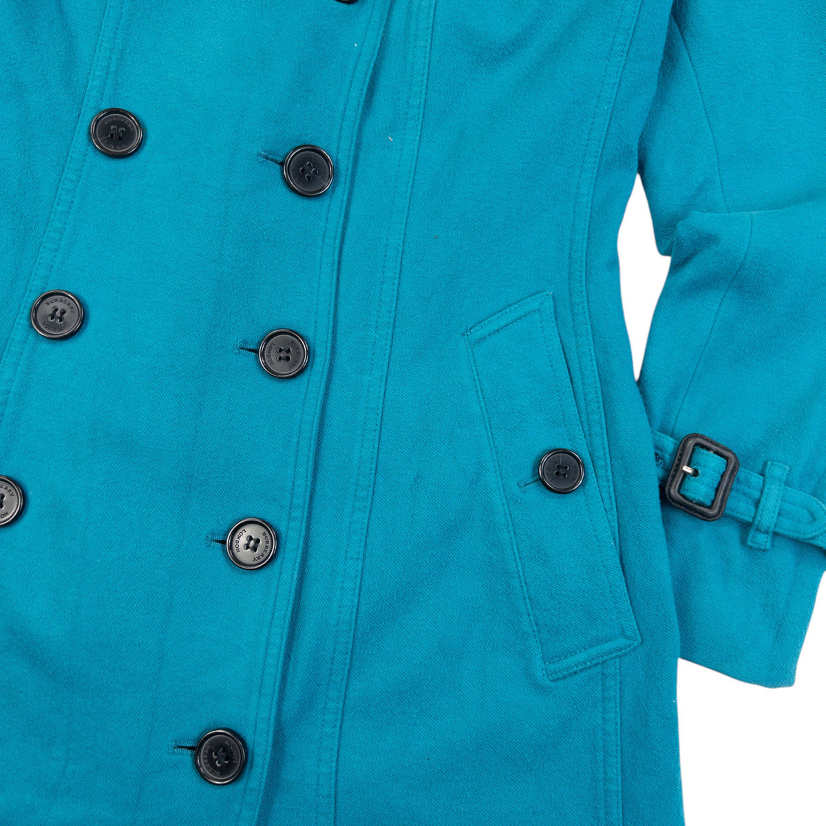 Vintage Burberry Sandringham Wool Trench Jacket in blue, photo 7
