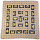 Vintage 80s Burberry Nova Check Royal Print Silk Scarf