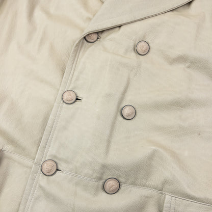Vintage 90s Versace Istante Button Up Leather Jacket Size XL