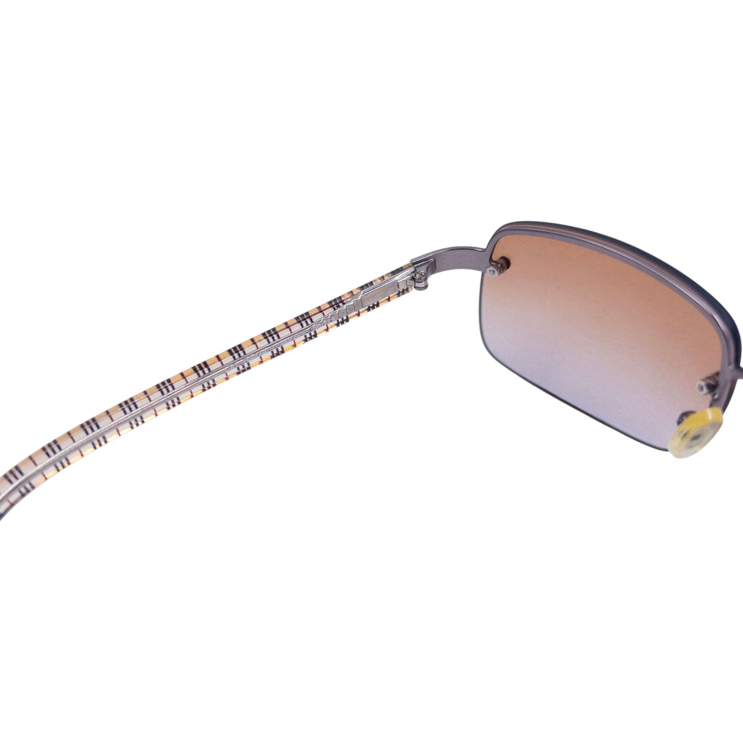 Vintage Burberry Nova Check Rimless Sunglasses