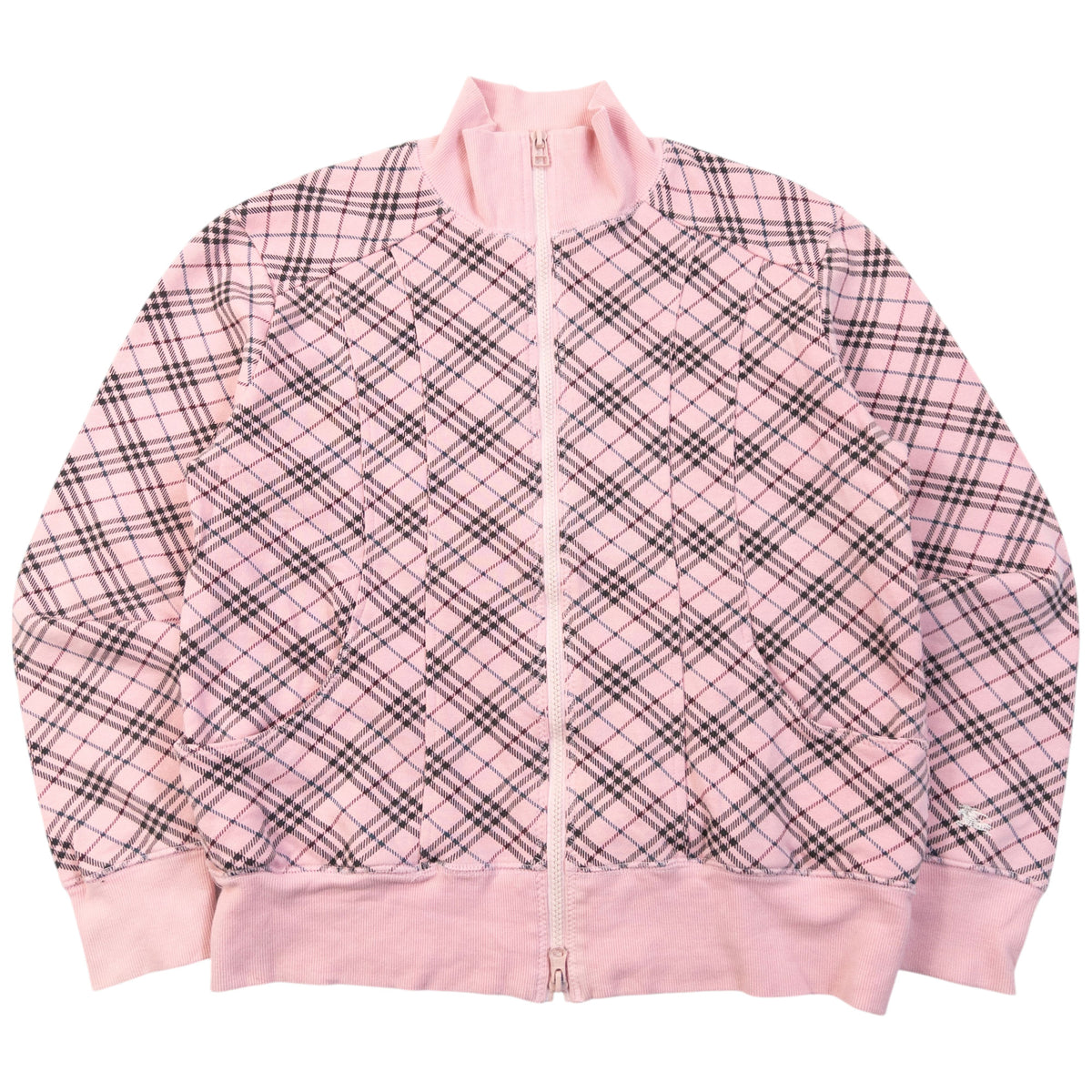 Vintage 2000s Burberry Blue Label Nova Check Zip Up Sweatshirt Womens Size S