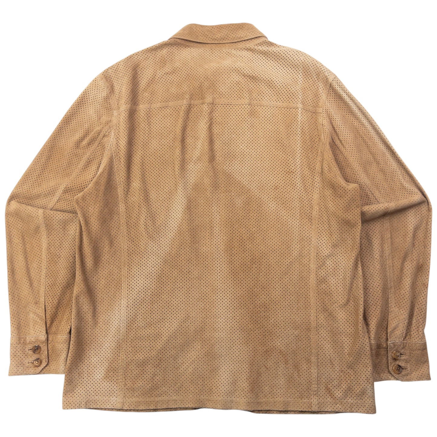 Vintage 2000s Gucci By Tom Ford Suede Perforated Lightweight Zip Up Jacket Size L