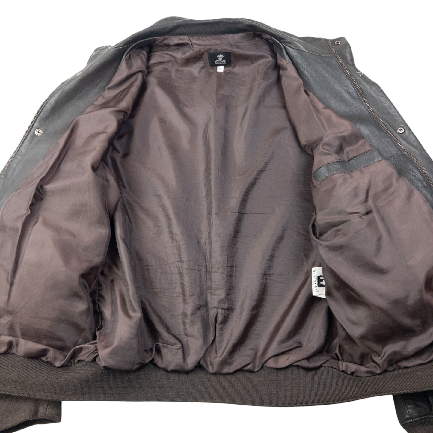 Vintage 2000s Versace Jeans Couture Leather Cargo Jacket Size M