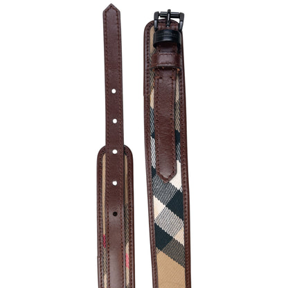 Vintage 2000s Burberry Nova Check Leather Belt Size W34