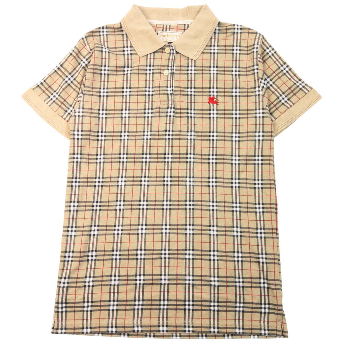 Vintage 90s Burberry Nova Check Polo Shirt Womens Size M