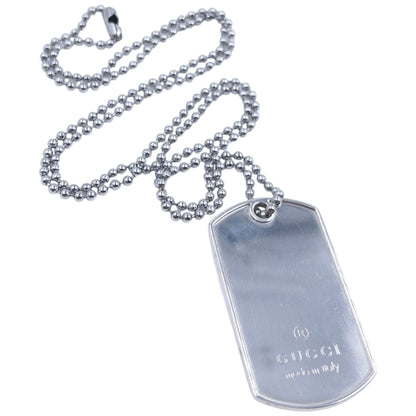 Vintage 2000s Gucci Embossed Dog Tag Necklace