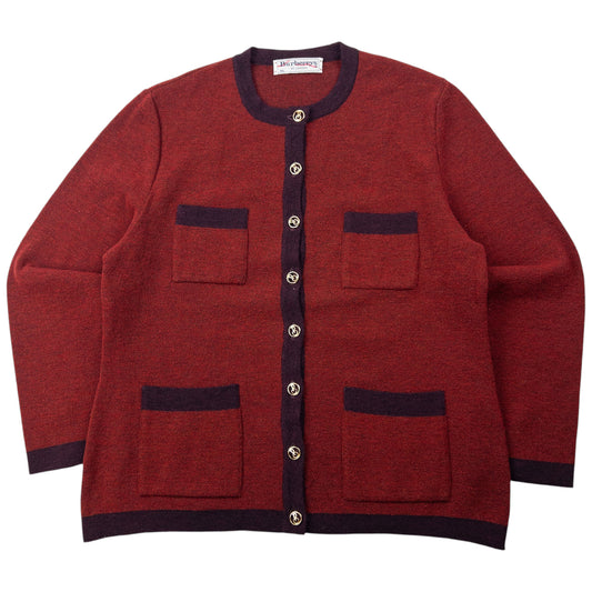 Vintage 90s Burberry Wool Cardigan Womens Size XL