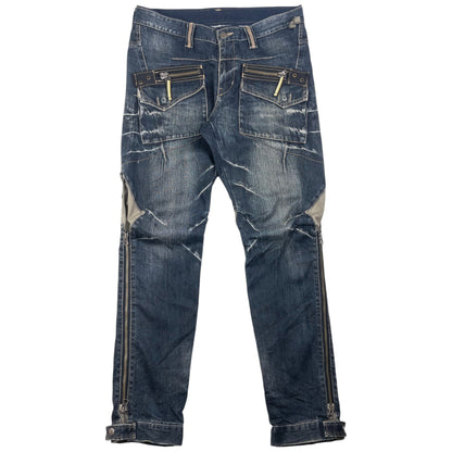 Vintage PPFM Multi Zip Denim Jeans Size W33