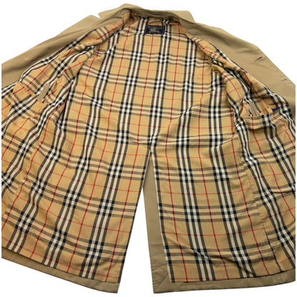 Vintage 90s Burberry Nova Check Lined Trench Jacket Size M