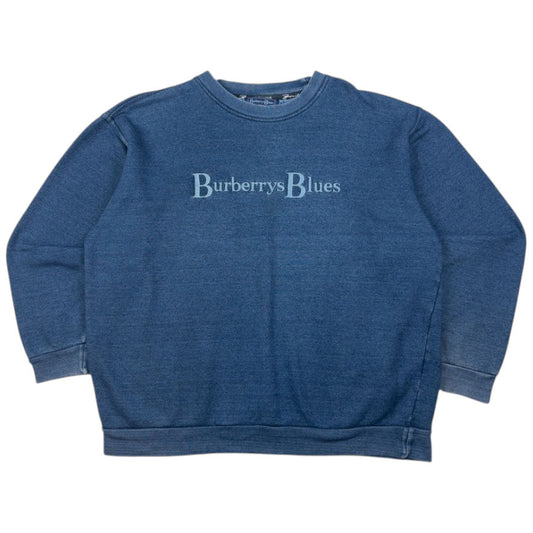 Vintage Burberry Blues Embroidered Sweatshirt Size L