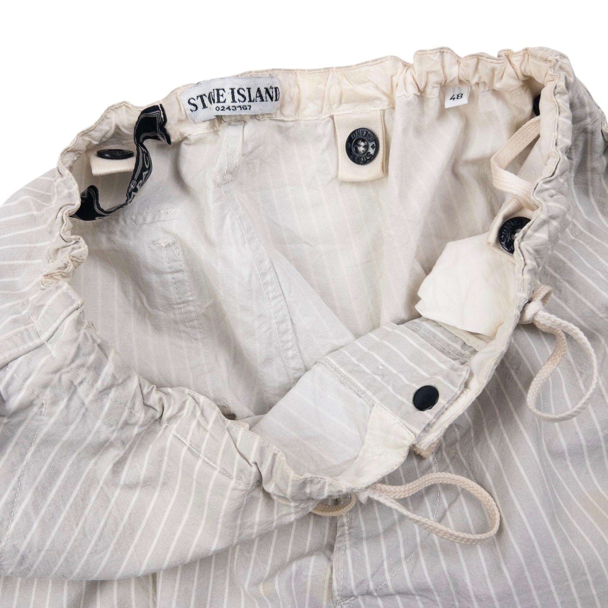 Vintage 2003 Stone Island Compact Striped Trousers Size W30