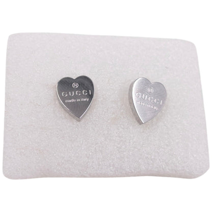 Vintage 2000s Gucci Embossed Heart Stud Earrings