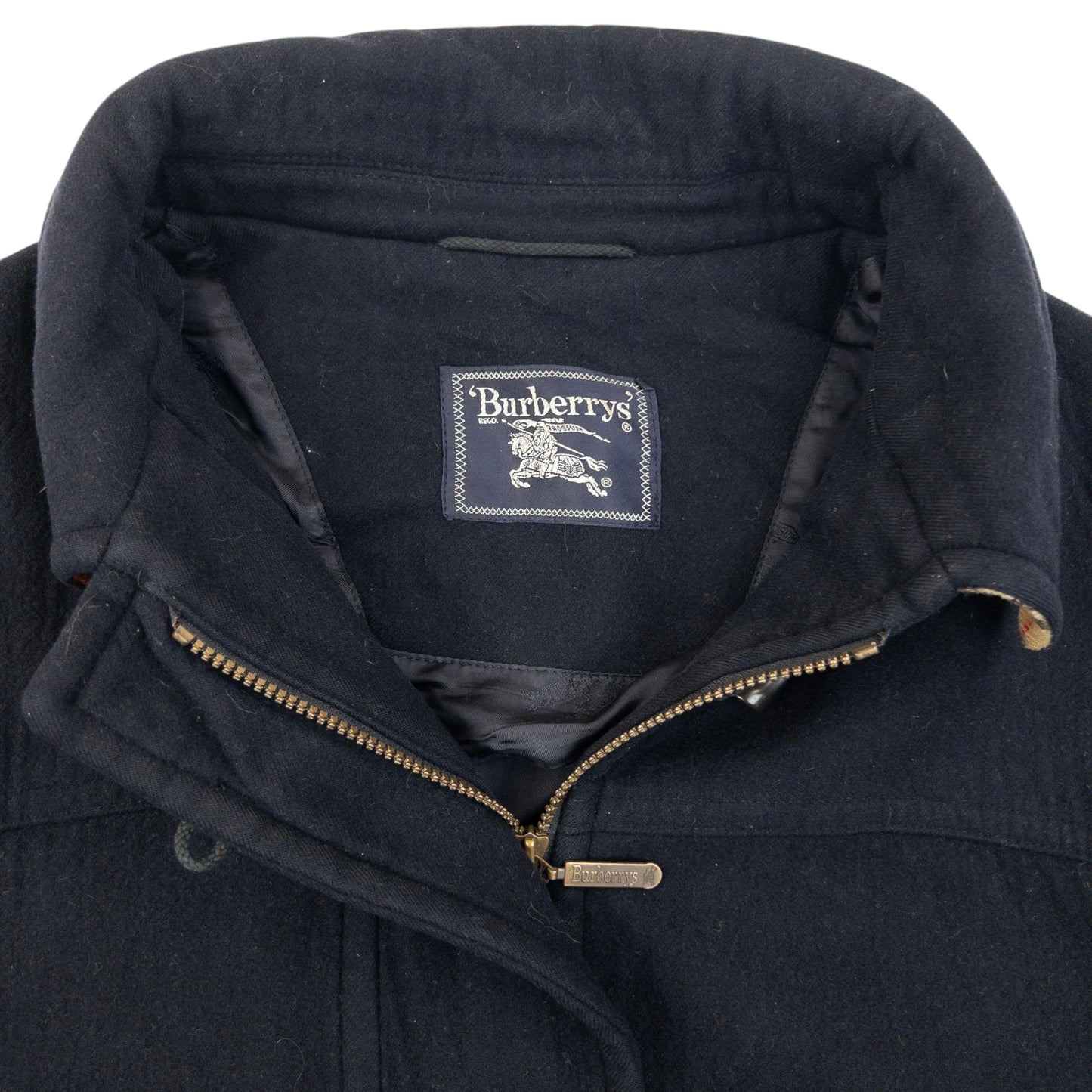 Vintage 90s Burberry Wool Duffle Jacket Size XL