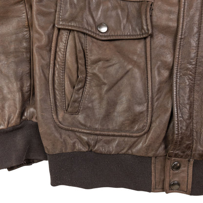 Vintage Hugo Boss Zip Up Leather Jacket Size M