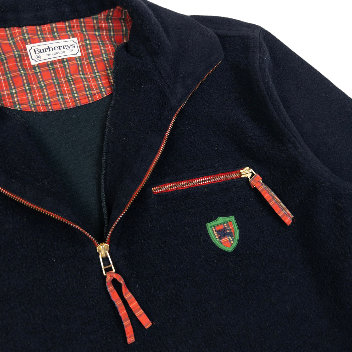 Vintage 90s Burberry Q Zip Fleece Sweatshirt Size L