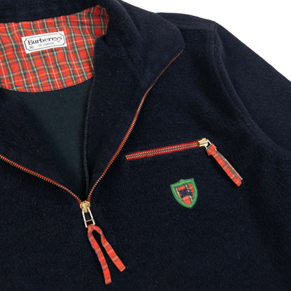 Vintage 90s Burberry Q Zip Fleece Sweatshirt Size L