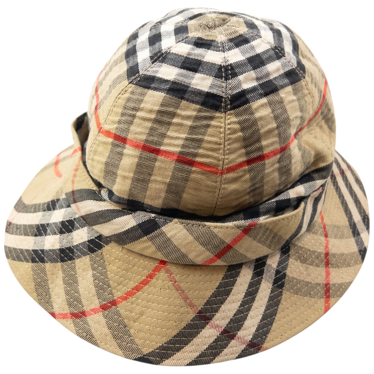 Vintage 80s Burberry Nova Check Bucket Hat Size M