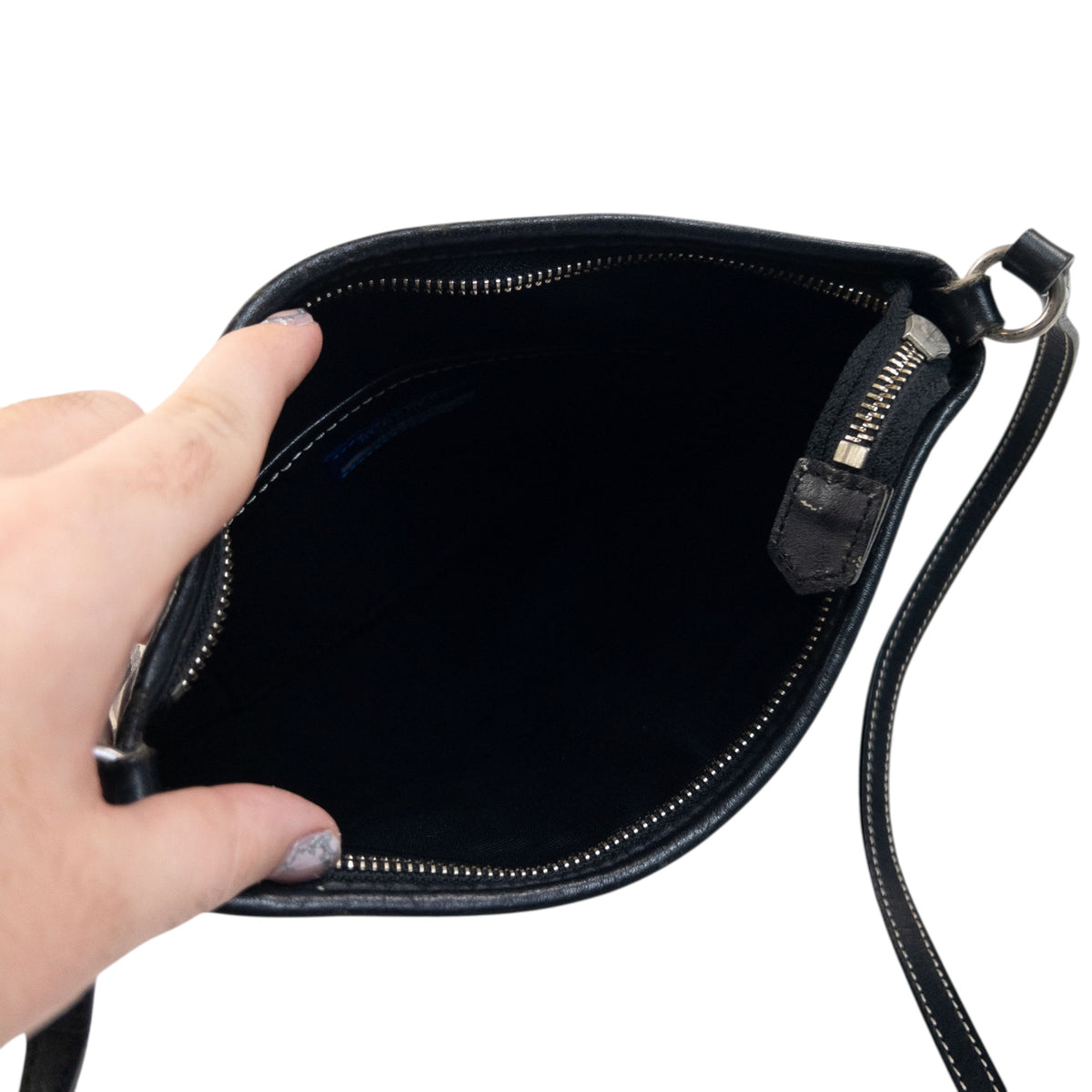 Vintage 2000s Burberry Blue Label Nova Check Crossbody Bag in black, photo 5