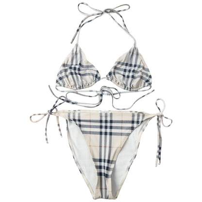Vintage 2000s Burberry Nova Check Bikini Set Womens Size L