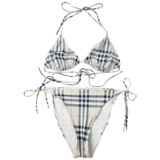 Vintage 2000s Burberry Nova Check Bikini Set Womens Size L