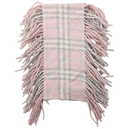 Vintage Burberry Nova Check Tassel Trim Knit Scarf