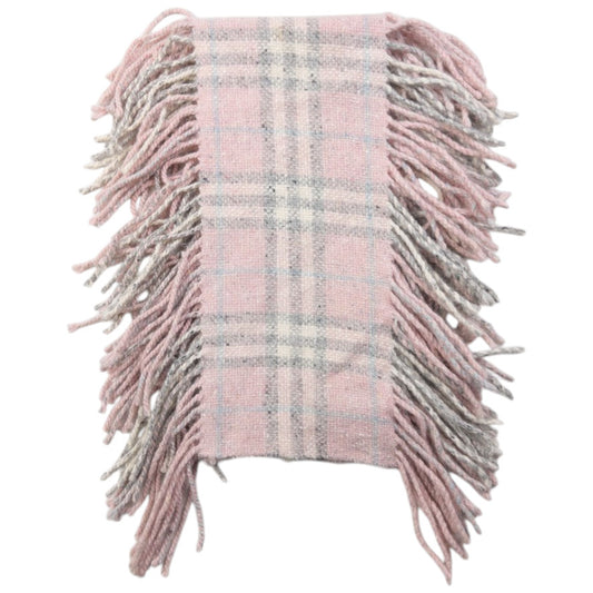 Vintage Burberry Nova Check Tassel Trim Knit Scarf