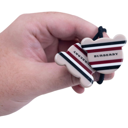 Vintage 2000s Burberry Nova Stripe Bear Hair Ties