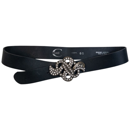 Vintage 2000s Roberto Cavalli Diamanté Leather Belt Size M