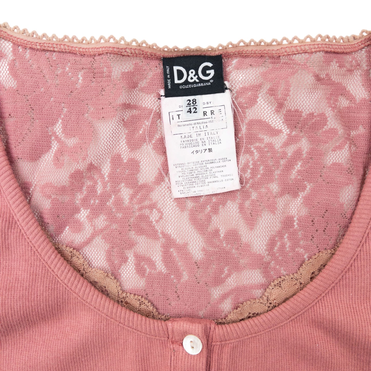 Vintage 2000s Dolce & Gabbana Knit Lace Top Womens Size S