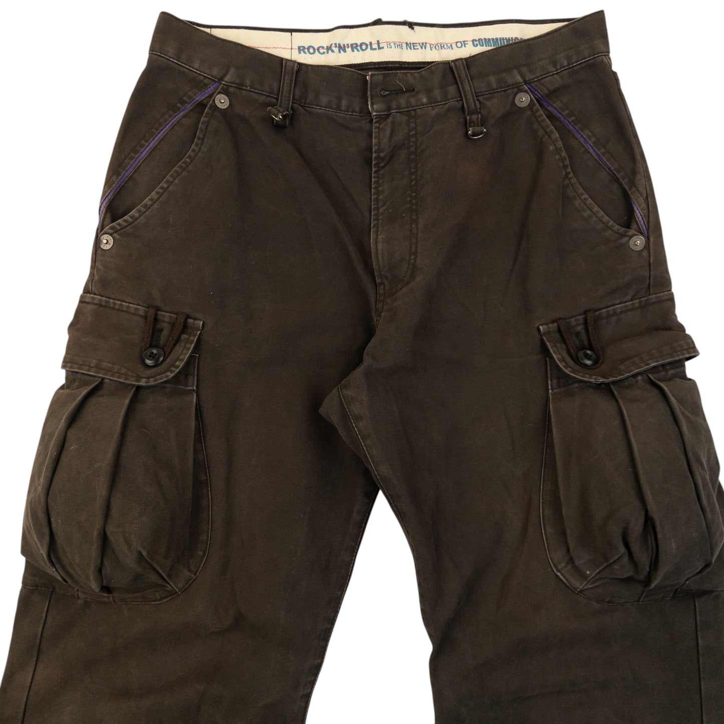 Vintage 2000s PPFM Exposed Seam Cargo Trousers Size W32