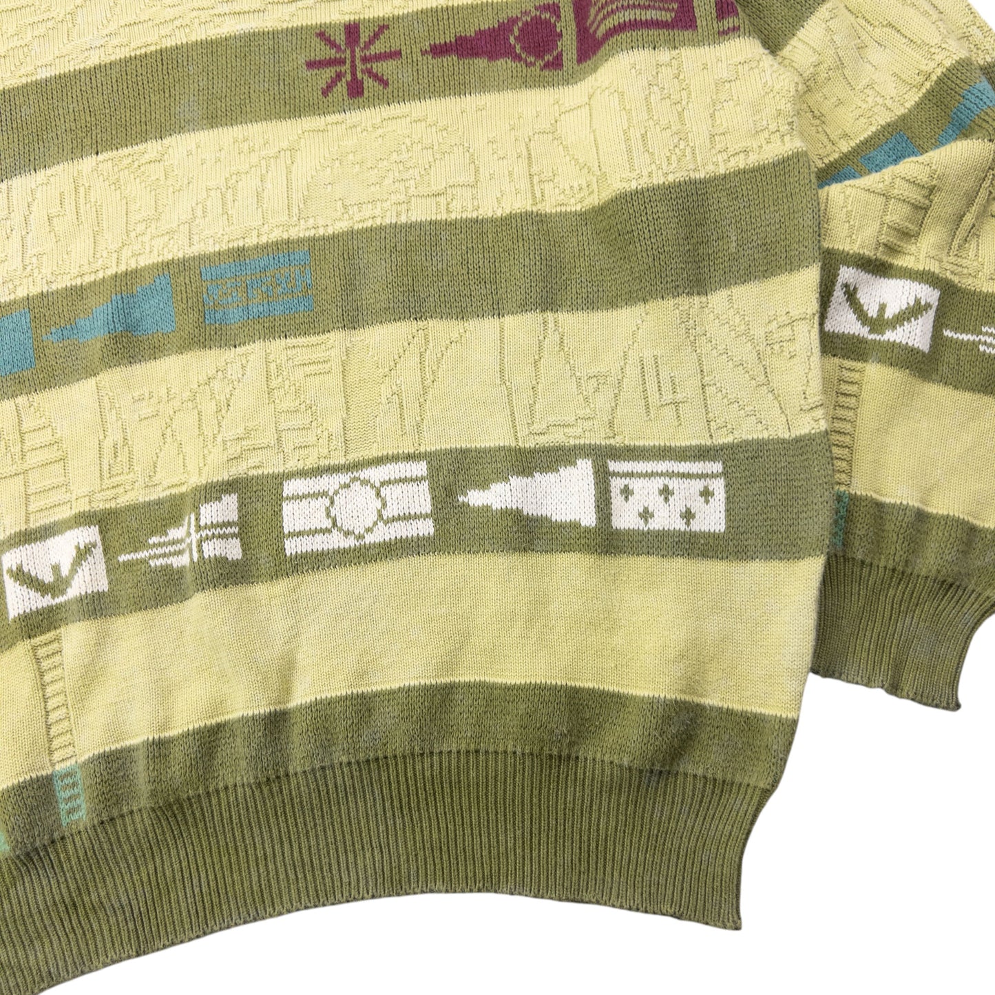 Vintage 80s Hugo Boss Striped Knit Jumper Size L