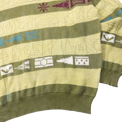 Vintage 80s Hugo Boss Striped Knit Jumper Size L