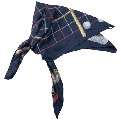 Vintage 90s Burberry Golf Club Silk Scarf
