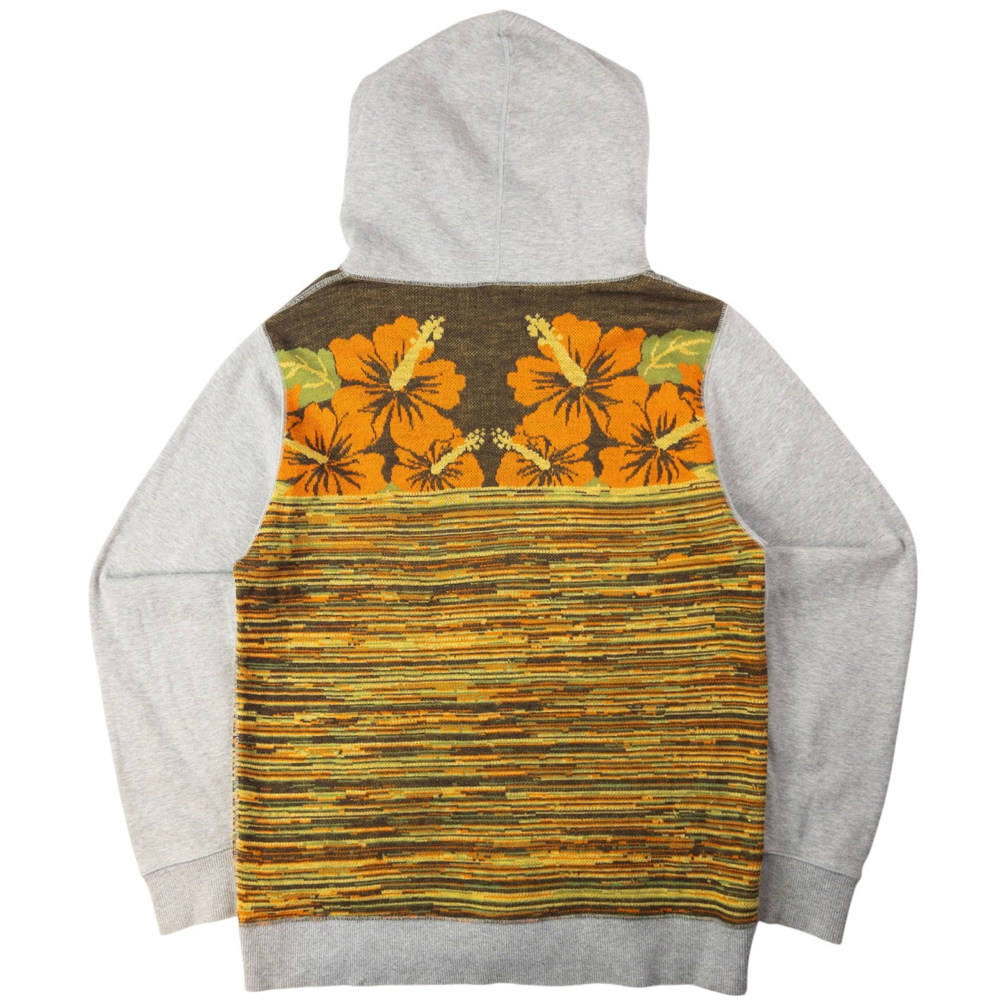 Vintage Final Home By Issey Miyake Double Hood Floral Knit Zip Up Hoodie Size M