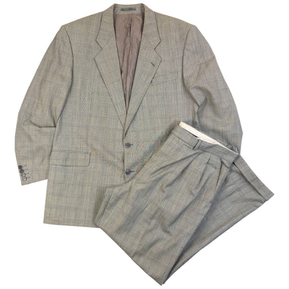 Vintage 90s YSL Yves Saint Laurent Checkered Jacket & Trousers Suit Set Size M