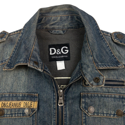 Vintage Dolce & Gabbana Zip Up Denim Jacket Size M