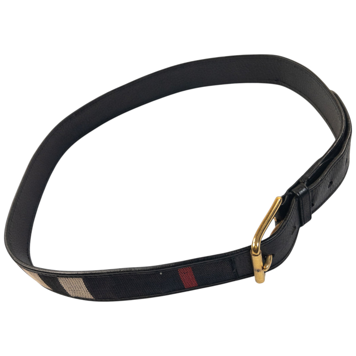 Vintage 2000s Burberry Nova Check Leather Belt Size XL