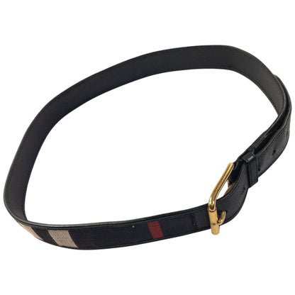 Vintage 2000s Burberry Nova Check Leather Belt Size XL