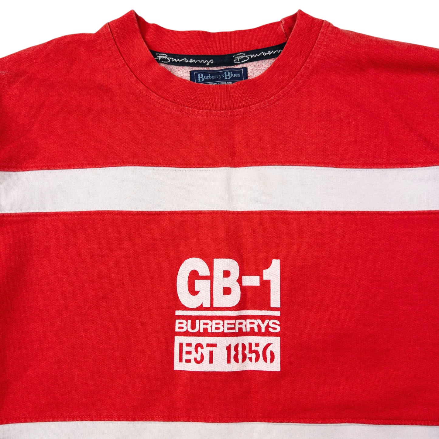 Vintage 90s Burberry Blues GB-1 Striped Sweatshirt Size XL