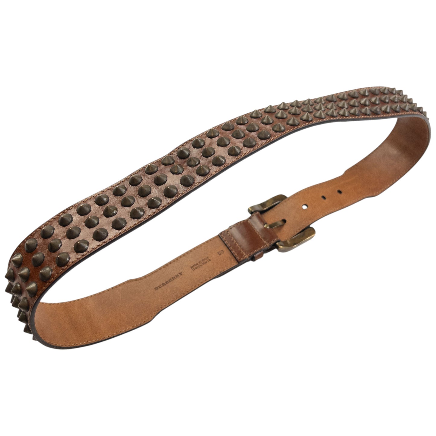 Vintage 2000s Burberry Studded Leather Belt Size M