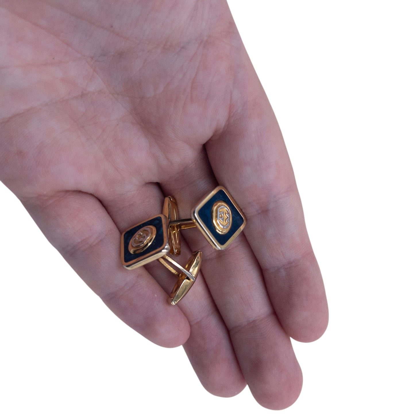 Vintage 80s Gucci Marble Pattern Cufflinks